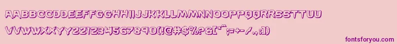 Wickerman3D-Schriftart – Violette Schriften auf rosa Hintergrund