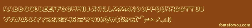 Wickerman3D Font – Yellow Fonts on Brown Background