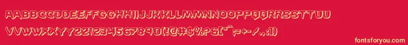 Wickerman3D Font – Yellow Fonts on Red Background