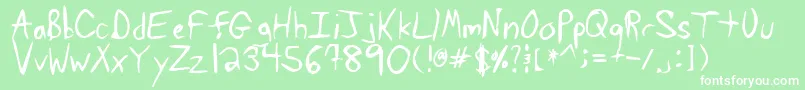 Fonte TawattypeBloch – fontes brancas em um fundo verde