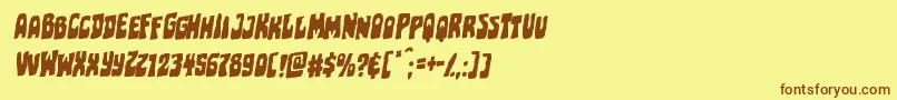 Pocketmonsterrotal-fontti – ruskeat fontit keltaisella taustalla