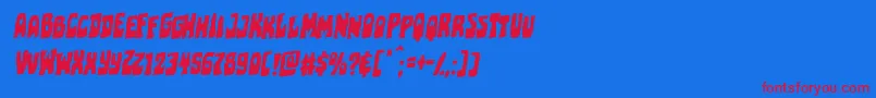 Pocketmonsterrotal Font – Red Fonts on Blue Background