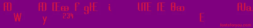 フォントBrassal – 紫の背景に赤い文字