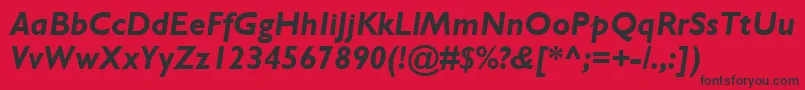 フォントGillSansMtBoldItalic – 赤い背景に黒い文字