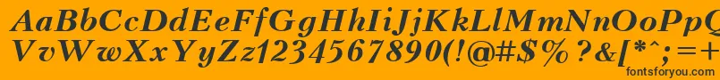 UkrainiankudriashovBolditalic Font – Black Fonts on Orange Background