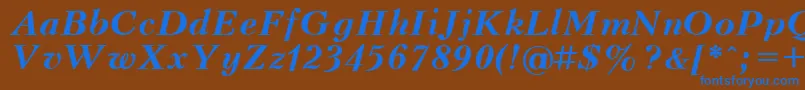 UkrainiankudriashovBolditalic Font – Blue Fonts on Brown Background