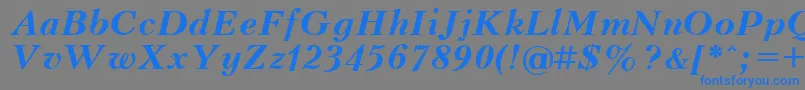 UkrainiankudriashovBolditalic Font – Blue Fonts on Gray Background