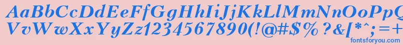 UkrainiankudriashovBolditalic Font – Blue Fonts on Pink Background