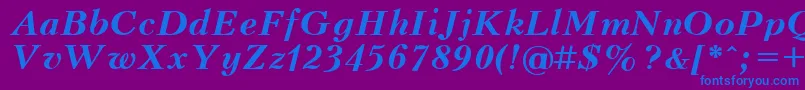 UkrainiankudriashovBolditalic Font – Blue Fonts on Purple Background