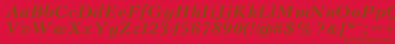 UkrainiankudriashovBolditalic Font – Brown Fonts on Red Background