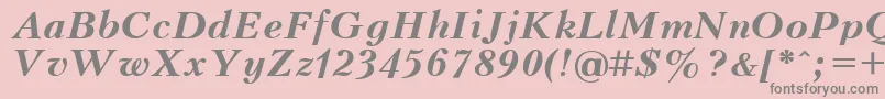 UkrainiankudriashovBolditalic Font – Gray Fonts on Pink Background