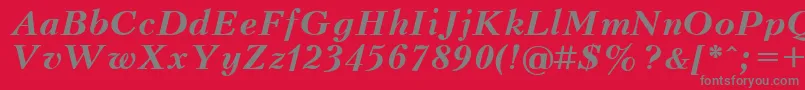 UkrainiankudriashovBolditalic Font – Gray Fonts on Red Background