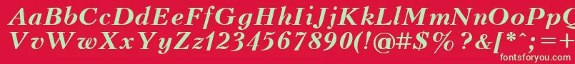 UkrainiankudriashovBolditalic-Schriftart – Grüne Schriften auf rotem Hintergrund