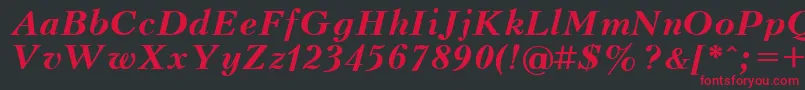 UkrainiankudriashovBolditalic Font – Red Fonts on Black Background
