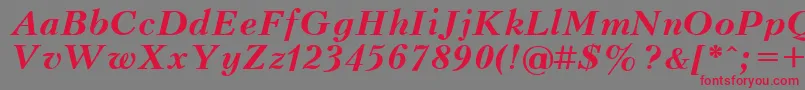 UkrainiankudriashovBolditalic Font – Red Fonts on Gray Background