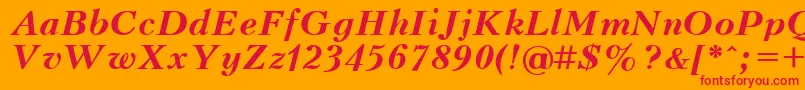 UkrainiankudriashovBolditalic Font – Red Fonts on Orange Background