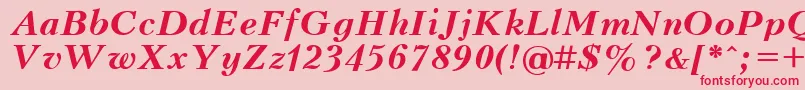 UkrainiankudriashovBolditalic Font – Red Fonts on Pink Background