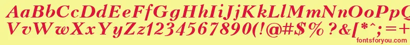 UkrainiankudriashovBolditalic Font – Red Fonts on Yellow Background