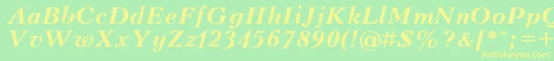 UkrainiankudriashovBolditalic Font – Yellow Fonts on Green Background
