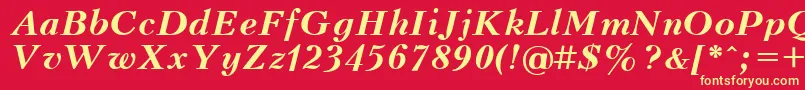 UkrainiankudriashovBolditalic Font – Yellow Fonts on Red Background