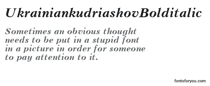 UkrainiankudriashovBolditalic Font