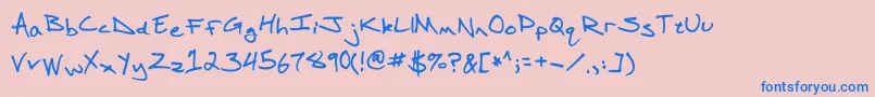 Mpokhandフォントについての詳細 フォントMpokhand – ピンクの背景に青い文字
