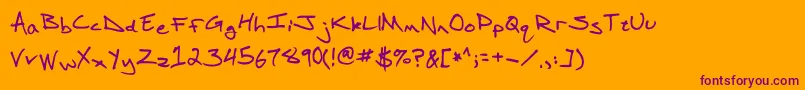 Шрифт Mpokhand – фиолетовые шрифты на оранжевом фоне