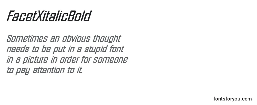 FacetXitalicBold Font