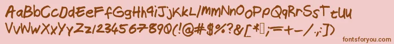 Police Snofferscript – polices brunes sur fond rose