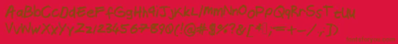 Snofferscript Font – Brown Fonts on Red Background