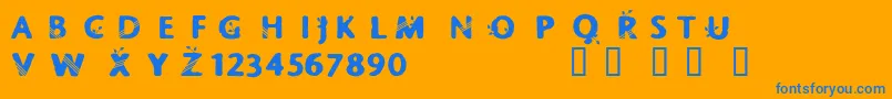 CfspringtimedemoRegular Font – Blue Fonts on Orange Background