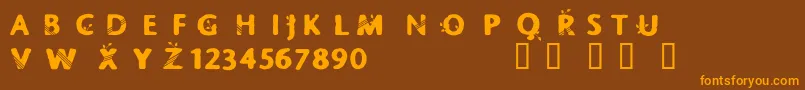Шрифт CfspringtimedemoRegular – оранжевые шрифты на коричневом фоне