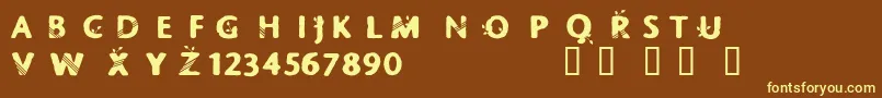 Шрифт CfspringtimedemoRegular – жёлтые шрифты на коричневом фоне