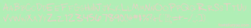 003EngineersHand Font – Pink Fonts on Green Background