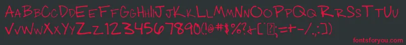 003EngineersHand Font – Red Fonts on Black Background