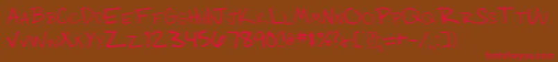 003EngineersHand Font – Red Fonts on Brown Background