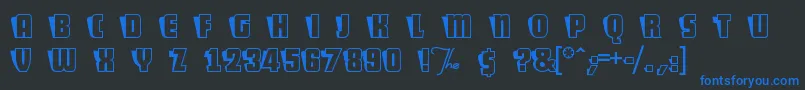 ShoCard Font – Blue Fonts on Black Background