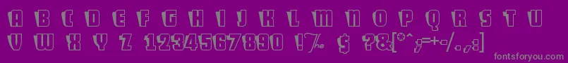 Fonte ShoCard – fontes cinzas em um fundo violeta