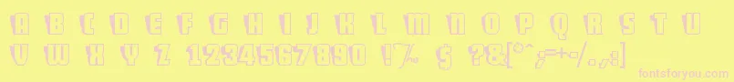 ShoCard Font – Pink Fonts on Yellow Background