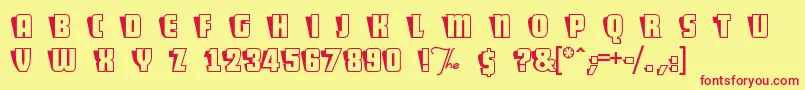 ShoCard Font – Red Fonts on Yellow Background