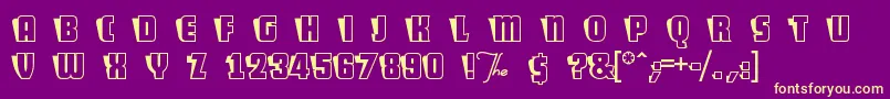 Подробнее о шрифте ShoCard Шрифт ShoCard – жёлтые шрифты на фиолетовом фоне