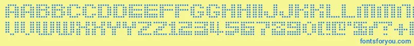 Berirg-fontti – siniset fontit keltaisella taustalla