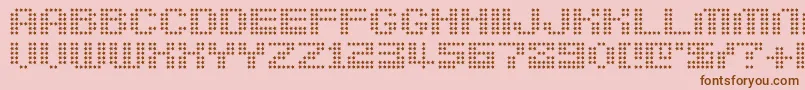 Berirg-Schriftart – Braune Schriften auf rosa Hintergrund