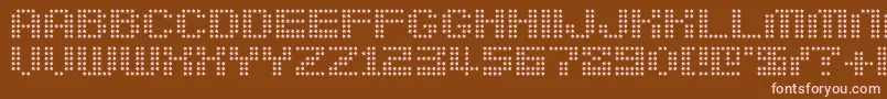 Berirg-fontti – vaaleanpunaiset fontit ruskealla taustalla