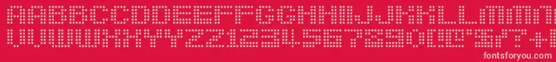 Berirg-fontti – vaaleanpunaiset fontit punaisella taustalla