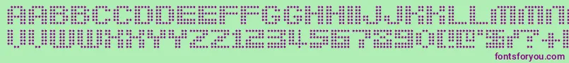 フォントBerirg – 緑の背景に紫のフォント