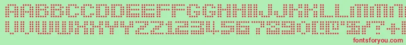 Czcionka Berirg – czerwone czcionki na zielonym tle