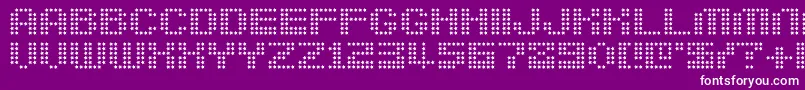 Berirg-Schriftart – Weiße Schriften auf violettem Hintergrund