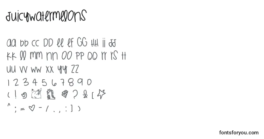 Fuente Juicywatermelons - alfabeto, números, caracteres especiales