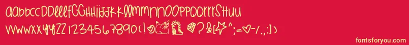 Juicywatermelons Font – Yellow Fonts on Red Background